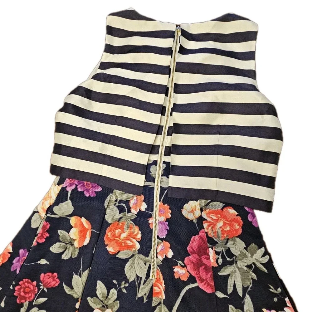 Anthropologie x Moulinette Soeurs Dress stripe floral sleeveless Size 4 - Picture 8 of 9